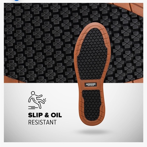 Avenger Work Boots Men's A712 Aluminum Toe Industrial Shoe size 7.5 new brown - Picture 3 of 11